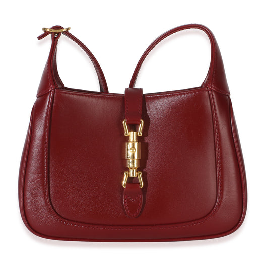 Gucci Red Boarded Dyana Lux Calfskin Mini Jackie 1961 Hobo Leather Handbag