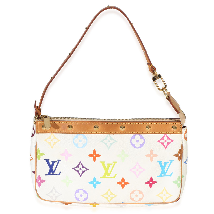 Louis Vuitton White Monogram Multicolore Canvas Pochette Accessoires Multicolor; Handbag