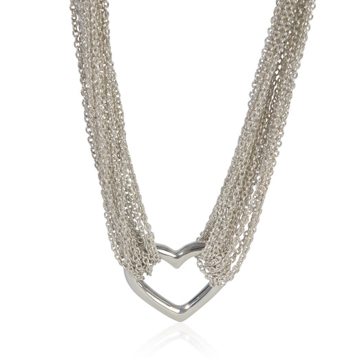 Tiffany & Co. Sterling Silver Multi Strand Heart Necklace 925