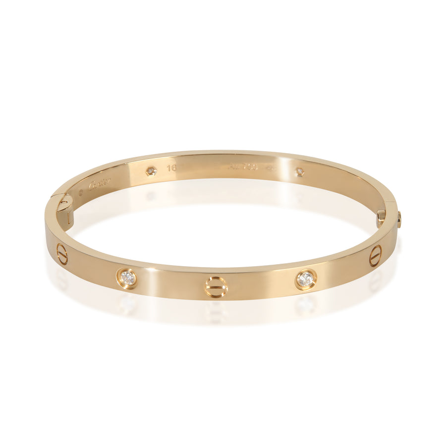Cartier Yellow Gold Diamond Medium Model Love Bracelet 18k