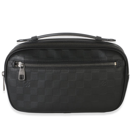 Louis Vuitton Black Damier Infini Ambler Belt Bag Leather Handbag