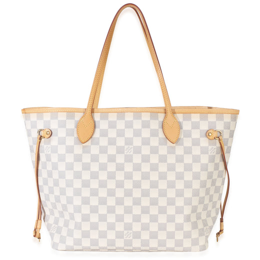 Louis Vuitton Damier Azur Canvas Neverfull Mm Beige Handbag
