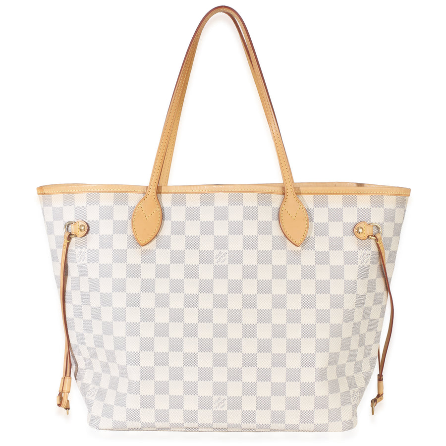 Louis Vuitton Damier Azur Canvas Neverfull Mm Beige Handbag