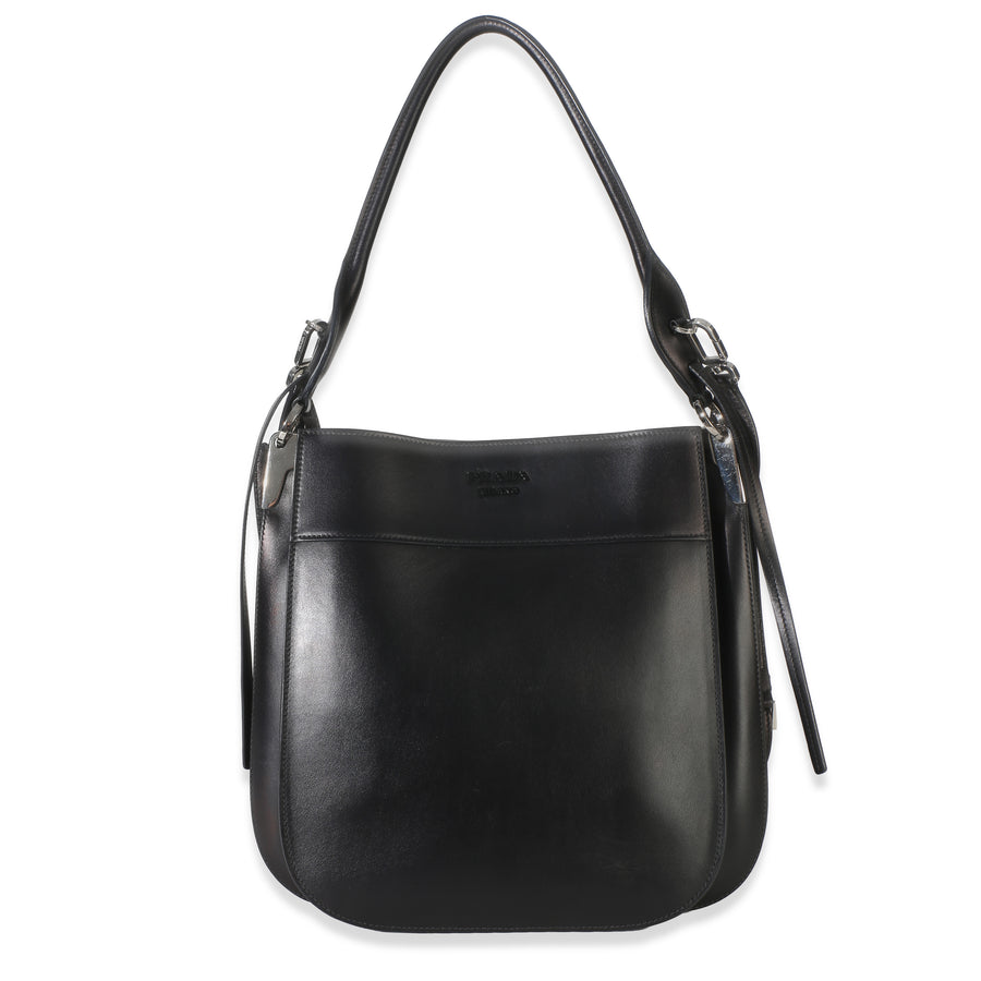 Prada Black Calfskin City Small Margit Bag Leather Handbag
