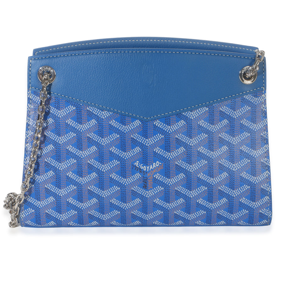 Goyard Blue Goyardine Canvas Mini Rouette Structure Handbag