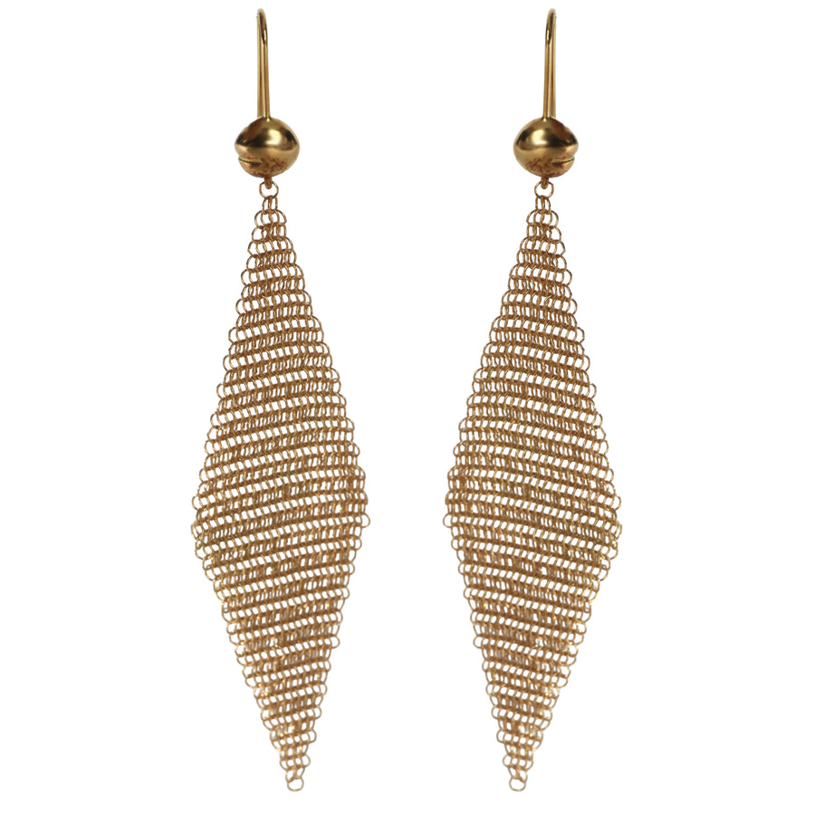 Tiffany & Co. Yellow Gold Elsa Peretti Mesh Earrings 18k