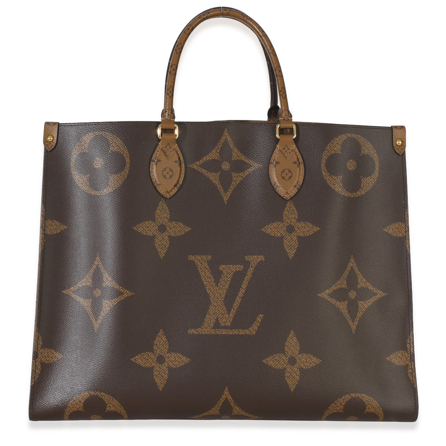Louis Vuitton Reverse Monogram Canvas Onthego Gm Brown Handbag