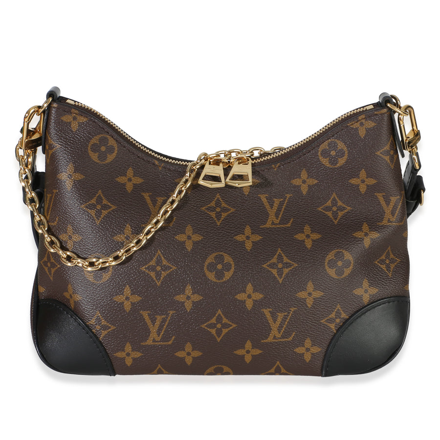 Louis Vuitton Black Monogram Canvas Boulogne Nm Brown Handbag