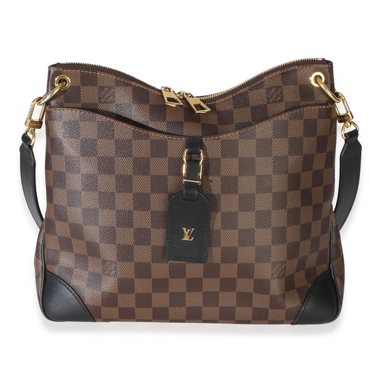 Louis Vuitton Black Damier Ebene Canvas Odeon Mm Brown Handbag
