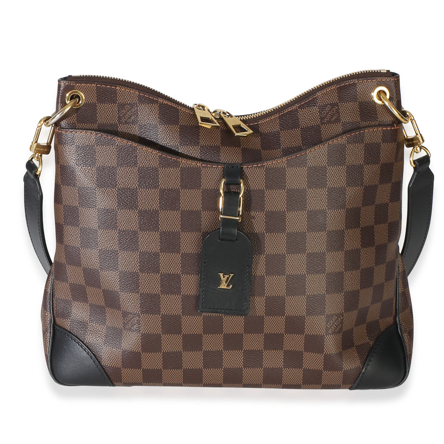 Louis Vuitton Black Damier Ebene Canvas Odeon Mm Brown Handbag