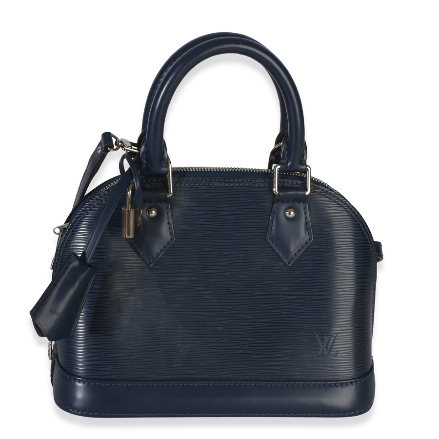 Louis Vuitton Navy Epi Alma Bb Blue Leather Handbag