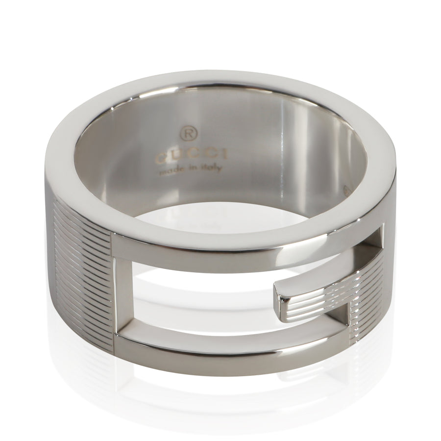 Gucci Sterling Silver Narrow Cutout G Ring 925