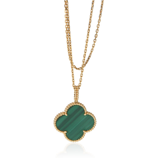Van Cleef & Arpels Yellow Gold Malachite Magic Alhambra Necklace 18k