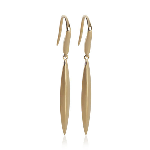 Tiffany & Co. Yellow Gold Feather Drop Earrings 18k
