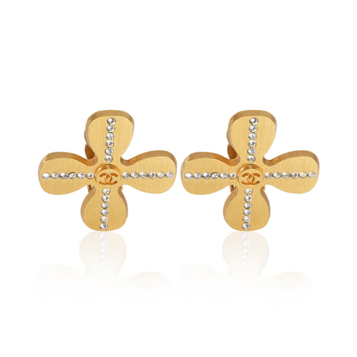 Chanel Gold-Plated 2001 Clover Earrings
