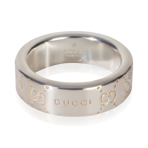 Gucci Sterling Silver 6mm Signature Ring 925