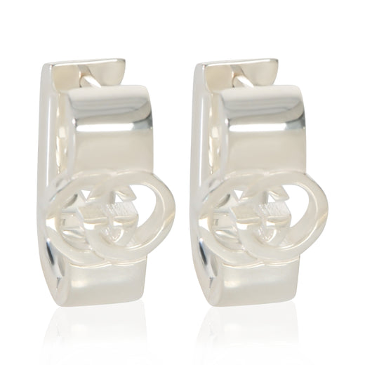 Gucci Sterling Silver Interlocking G Hoop Earrings 925