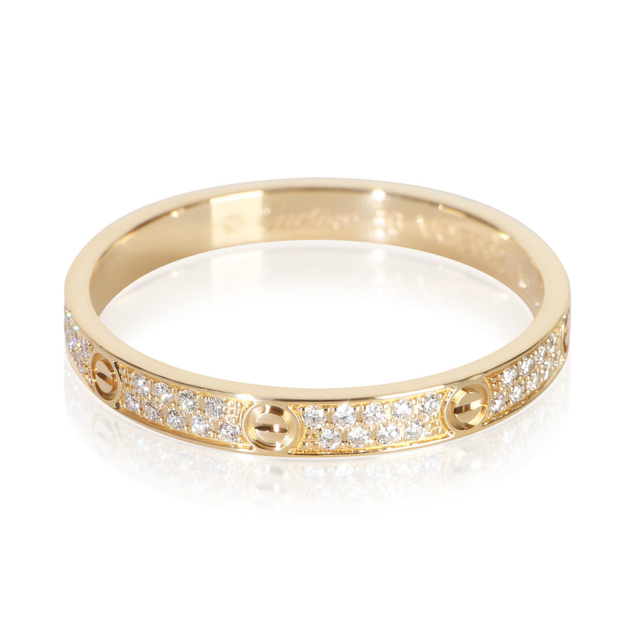 Cartier Yellow Gold Diamond Mini Model Love Ring 18k