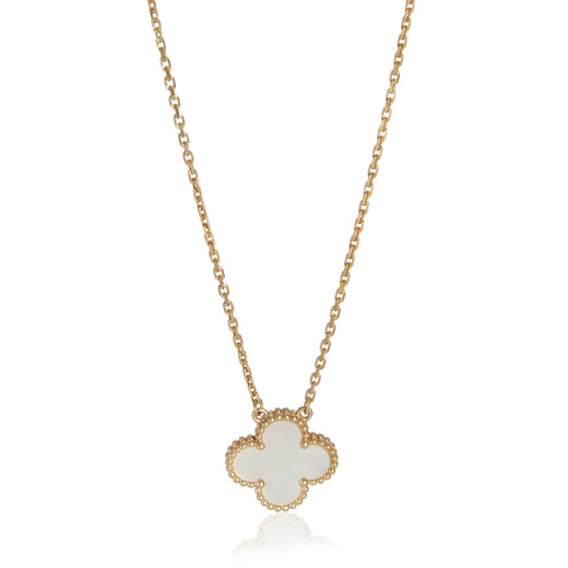 Van Cleef & Arpels Yellow Gold Mother Of Pearl Vintage Alhambra Pendant 18k