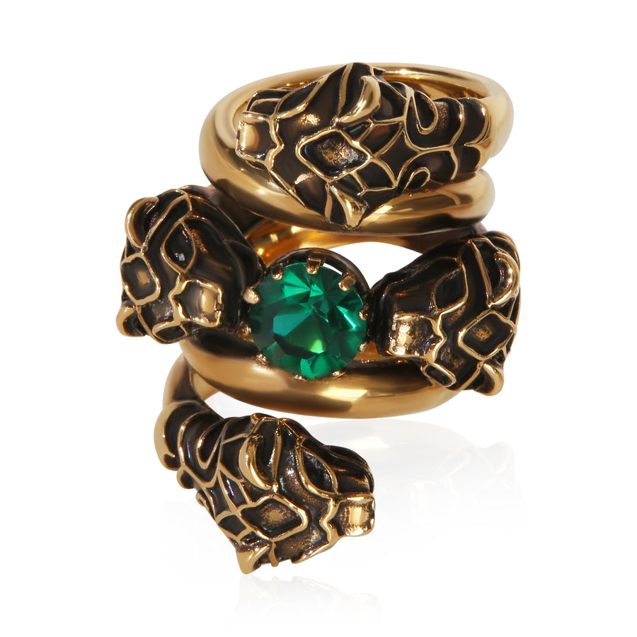 Gucci Gold-Plated Tigers Hear Wrap Ring