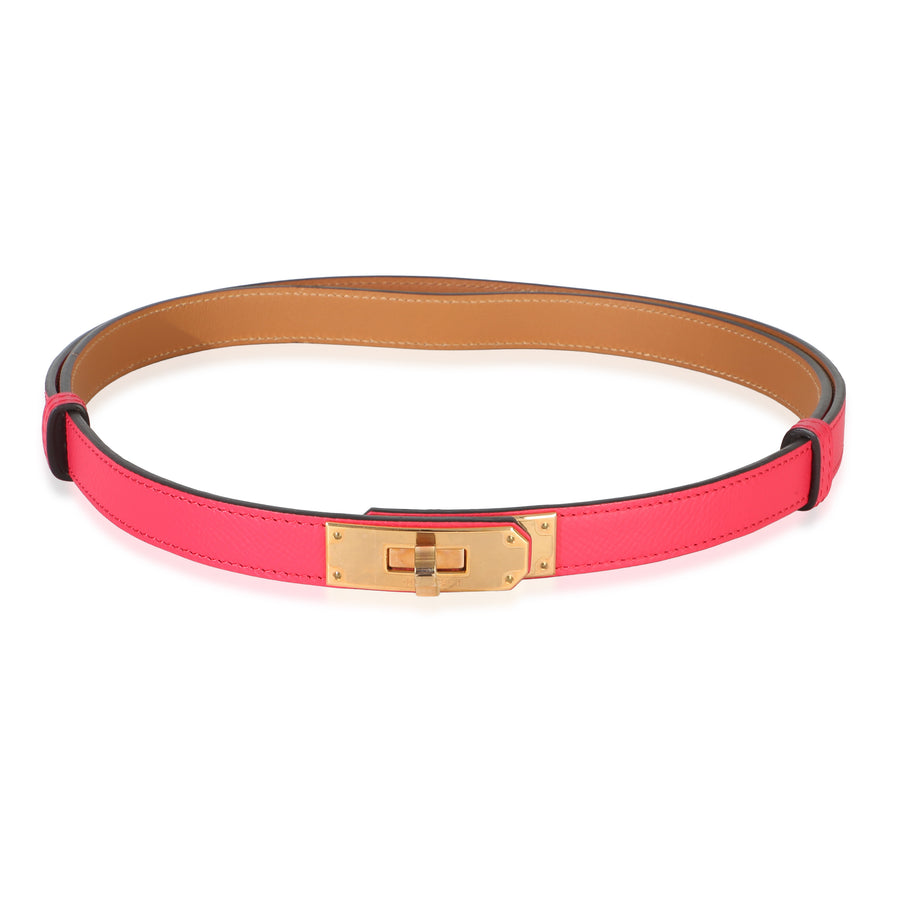 Hermès Rose Shocking Epsom Kelly 18 Belt Rghw Pink Leather