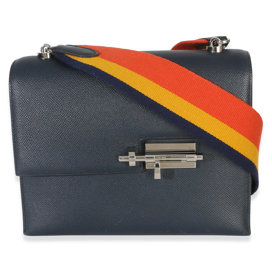 Hermès Bleu Nuit Epsom Verrou 23 Phw Blue Leather Bag