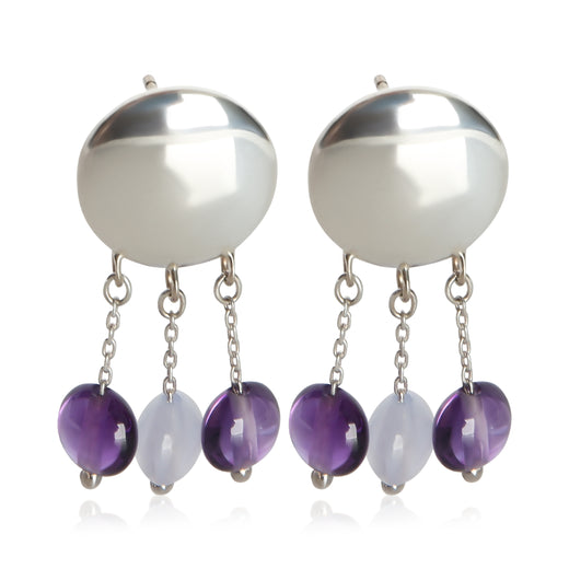 Tiffany & Co. Sterling Silver Amethyst Earrings 925