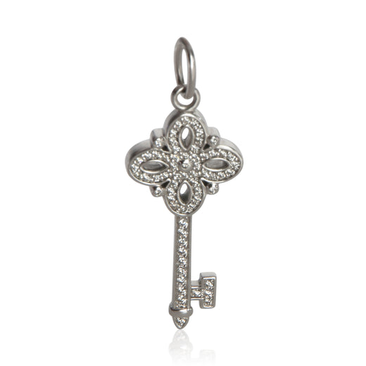 Tiffany & Co. White Gold Diamond Mini Victoria Key Pendant 18k