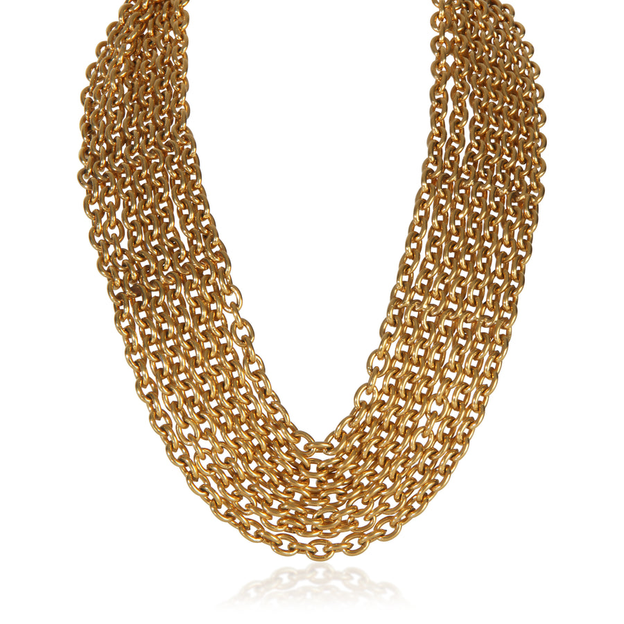 Chanel Gold-Plated Vintage Matelasse Multistrand Necklace