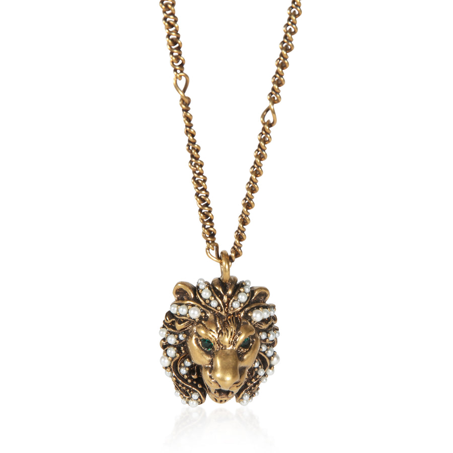Gucci Gold-Plated Lion Head Pendant