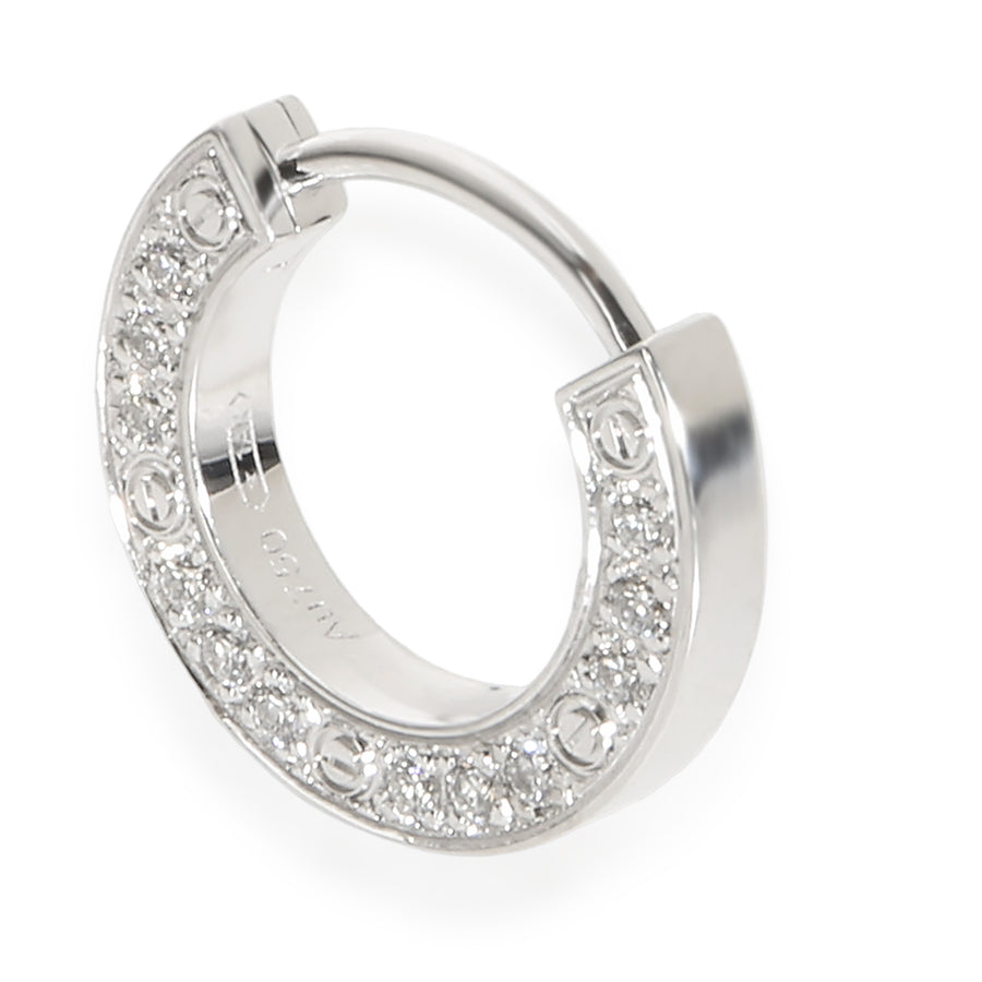 Cartier White Gold Diamond Love Single Hoop Earring 18k