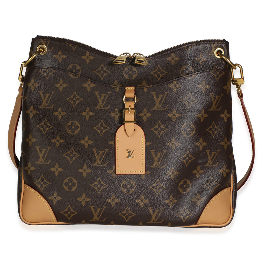 Louis Vuitton Natural Monogram Canvas Odeon Mm Brown Bag