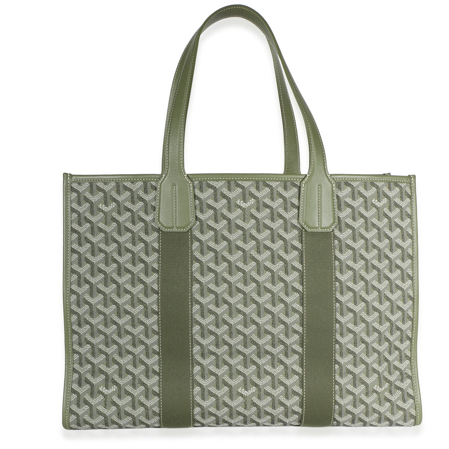 Goyard Khaki Goyardine Canvas Villette Tote Green