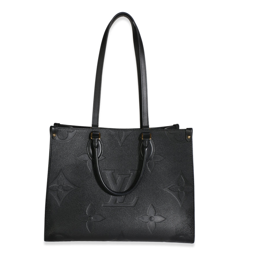 Louis Vuitton Black Giant Monogram Empreinte Onthego Mm Leather Bag