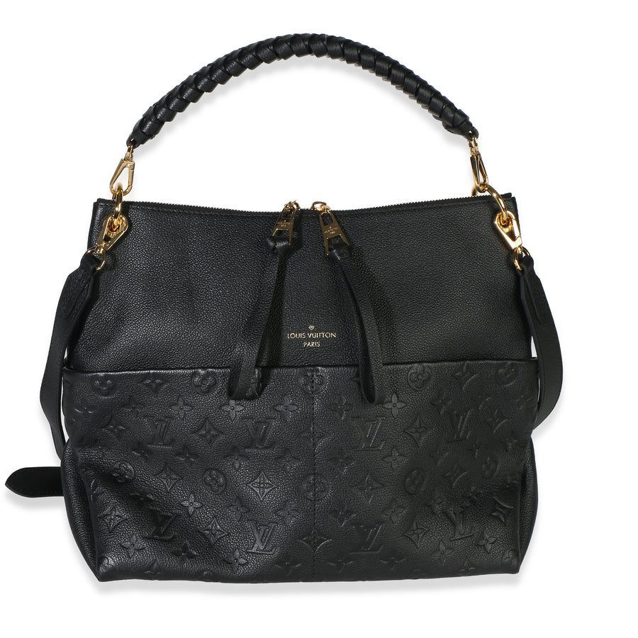 Louis Vuitton Black Monogram Empreinte Maida Hobo Leather