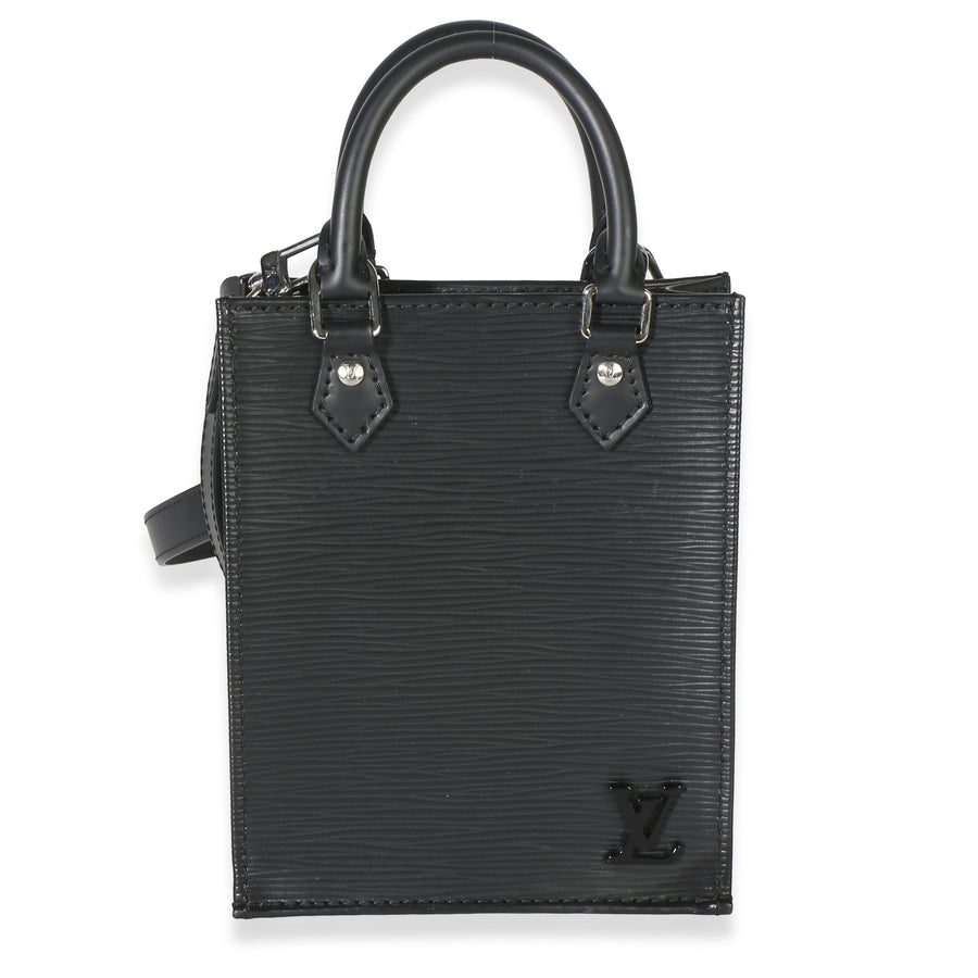 Louis Vuitton Black Epi Petit Sac Plat Leather Bag