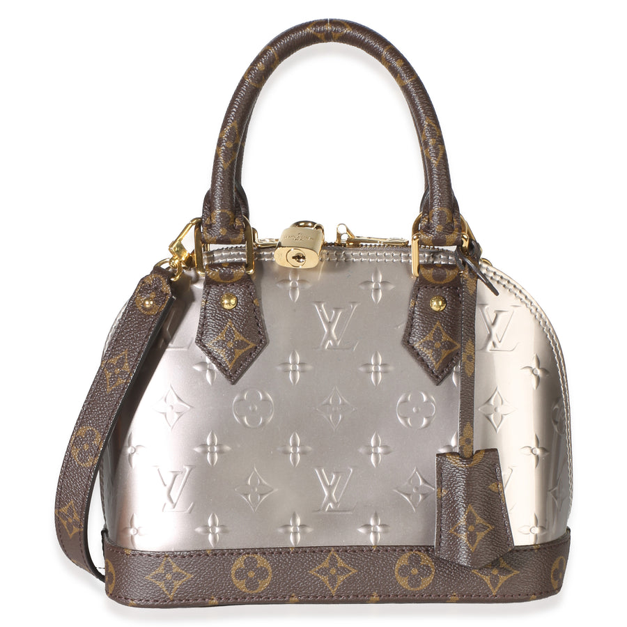 Louis Vuitton Bitume Metallise Vernis Epi Monogram Alma Bb Metallic Patent Leather Bag