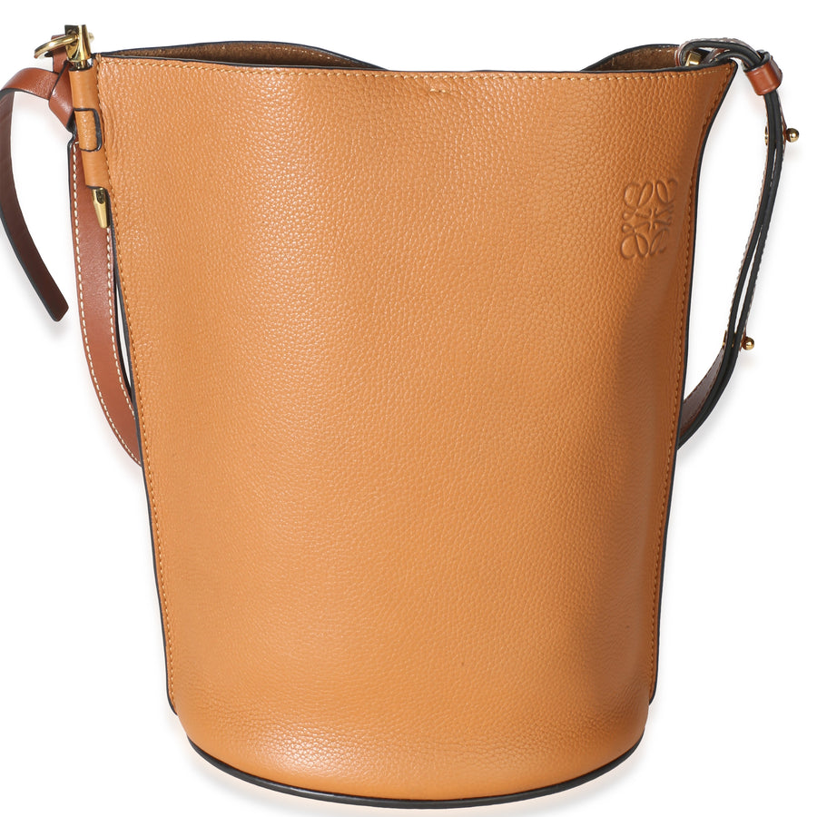 Loewe Tan Soft Grained Calfskin Gate Bucket Bag Brown Leather