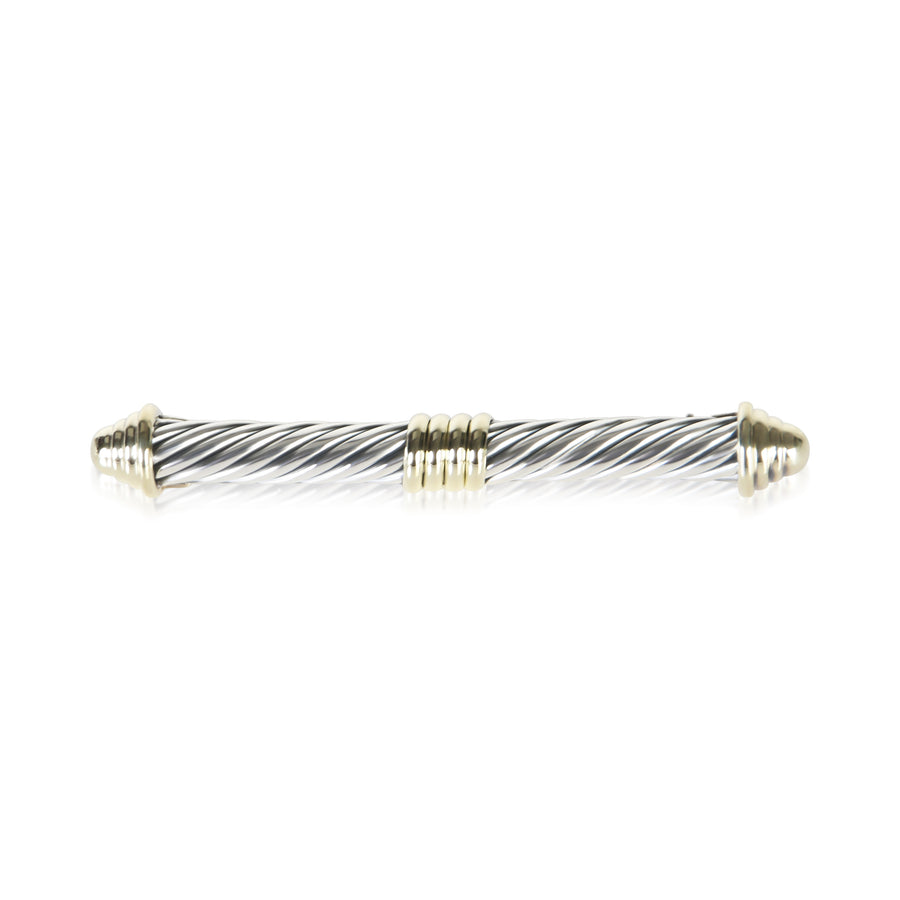David Yurman Yellow Gold & Sterling Silver Cable Brooch 14k Accessory