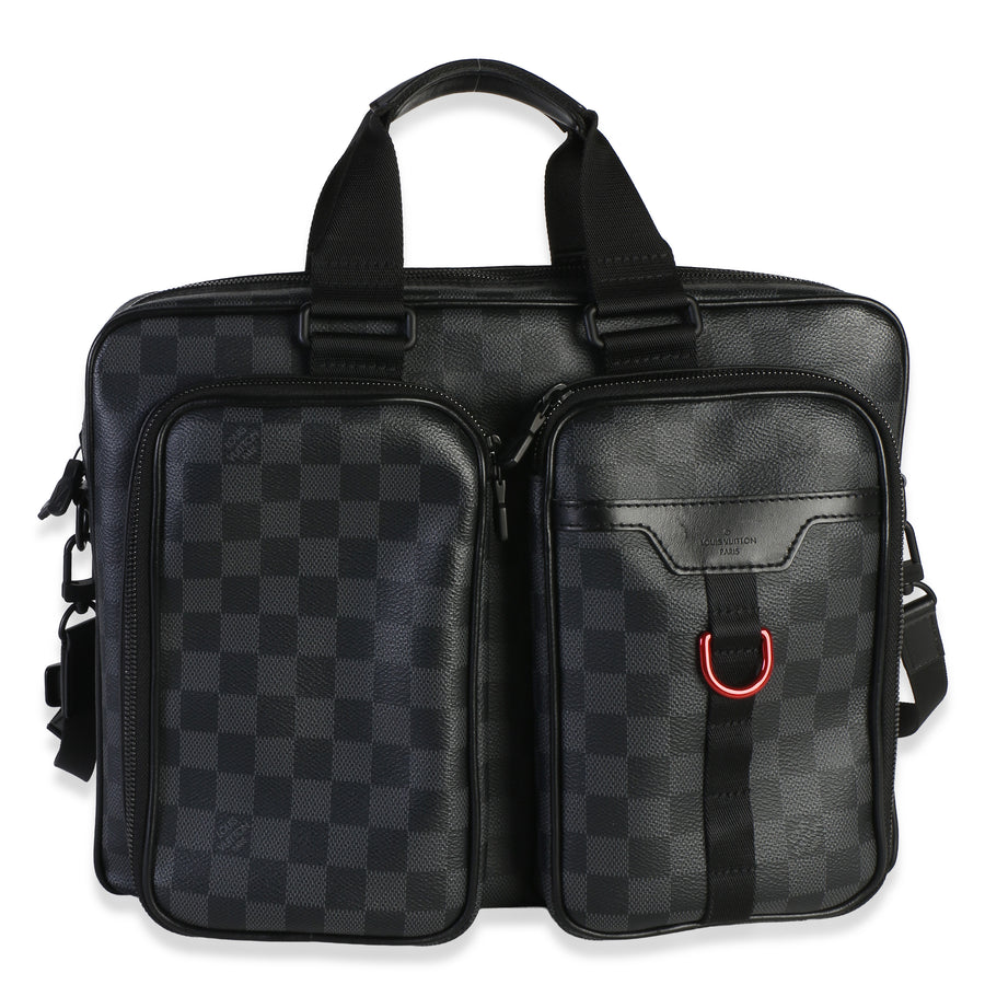 Louis Vuitton Damier Graphite Canvas Utility Business Bag Black
