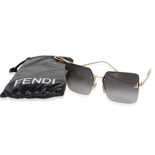Fendi Grey Gradient Lens First Crystal Square Sunglasses