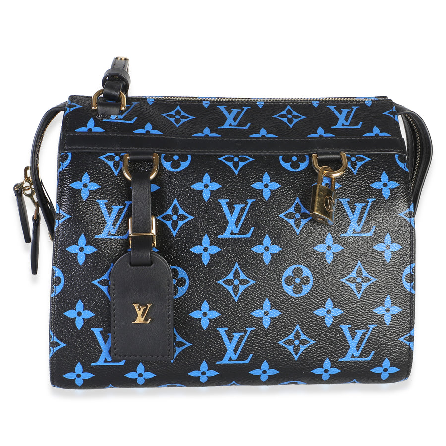 Louis Vuitton Blue Black Monogram Canvas Speedy Amazon Pm Black; Bag