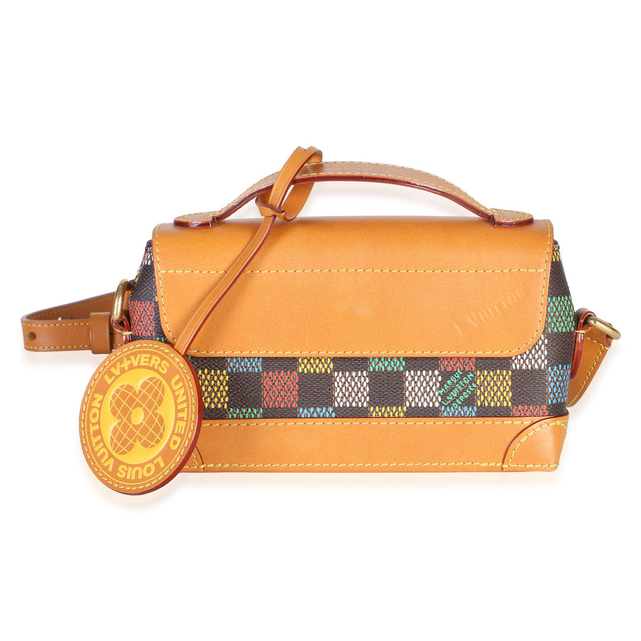 Louis Vuitton Damier Canvas Steamer East West Wearable Wallet Brown; Multicolor Coated Bag