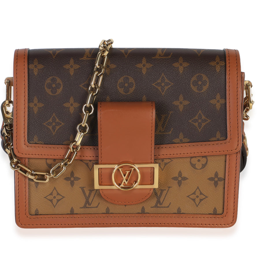 Louis Vuitton Reverse Monogram Canvas Dauphine Mm Brown Bag