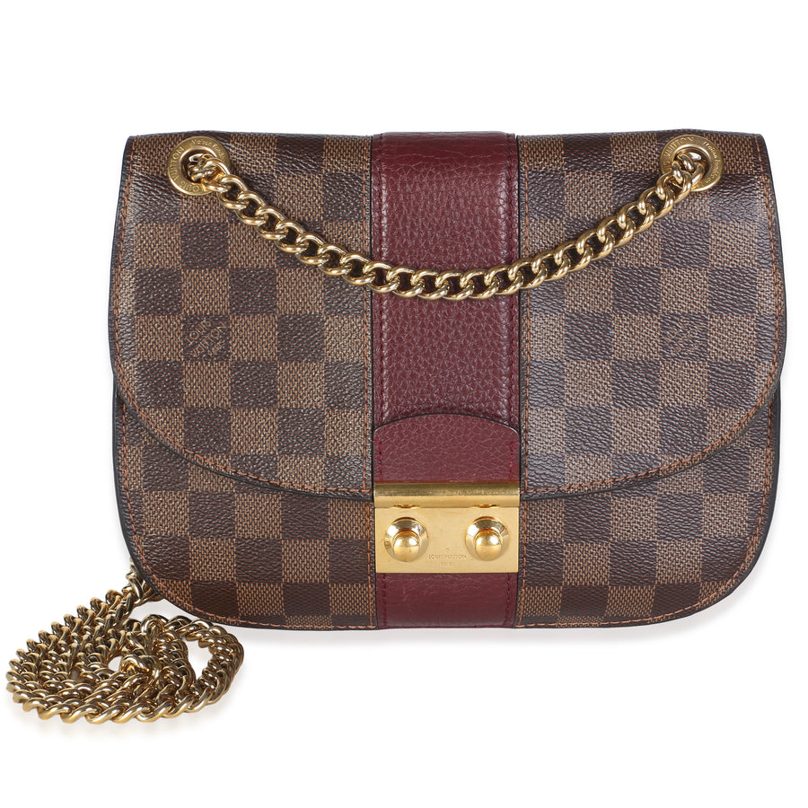 Louis Vuitton Bordeaux Damier Ebene Cuir Taurillon Wight Chain Bag Brown Canvas