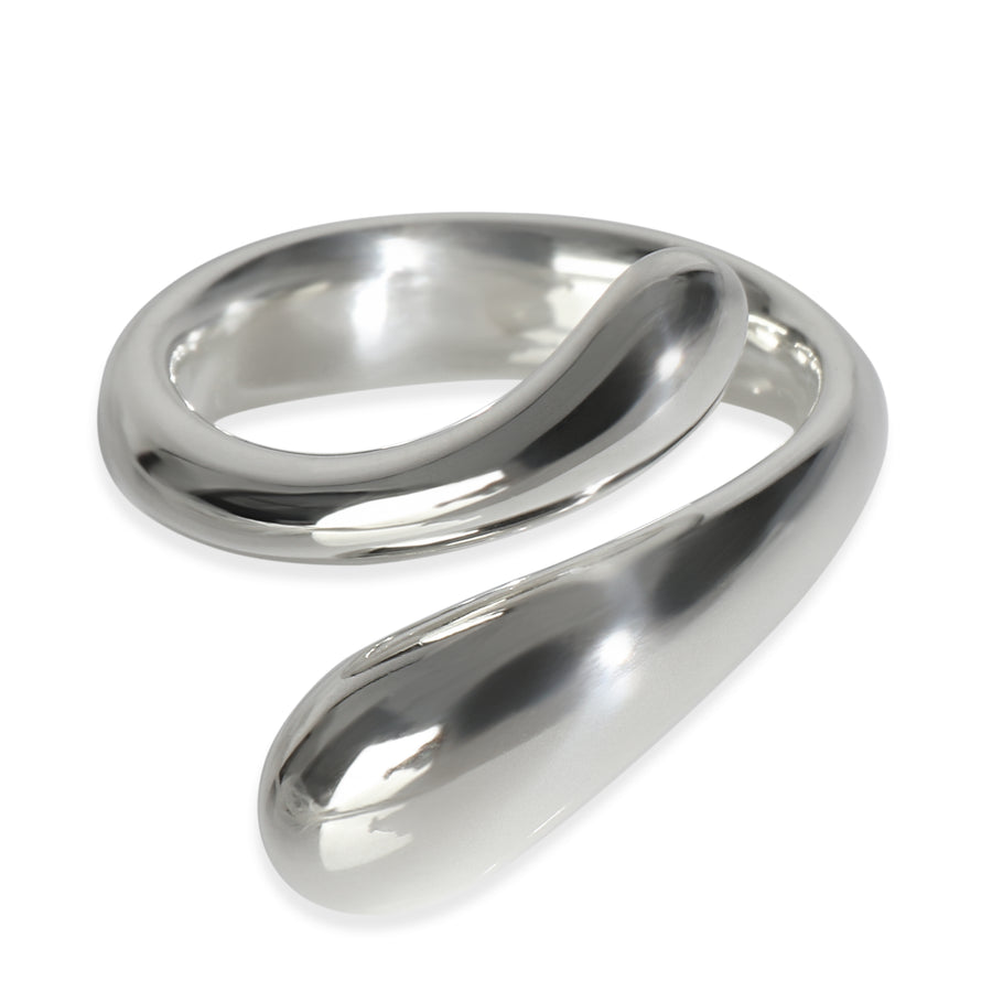 Tiffany & Co. Sterling Silver Elsa Peretti Teardrop Bypass Ring 925 Rings