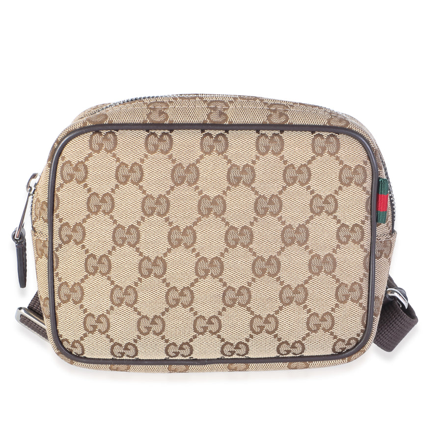 Gucci Beige Gg Canvas Mini Camera Crossbody Bag Beige; Brown