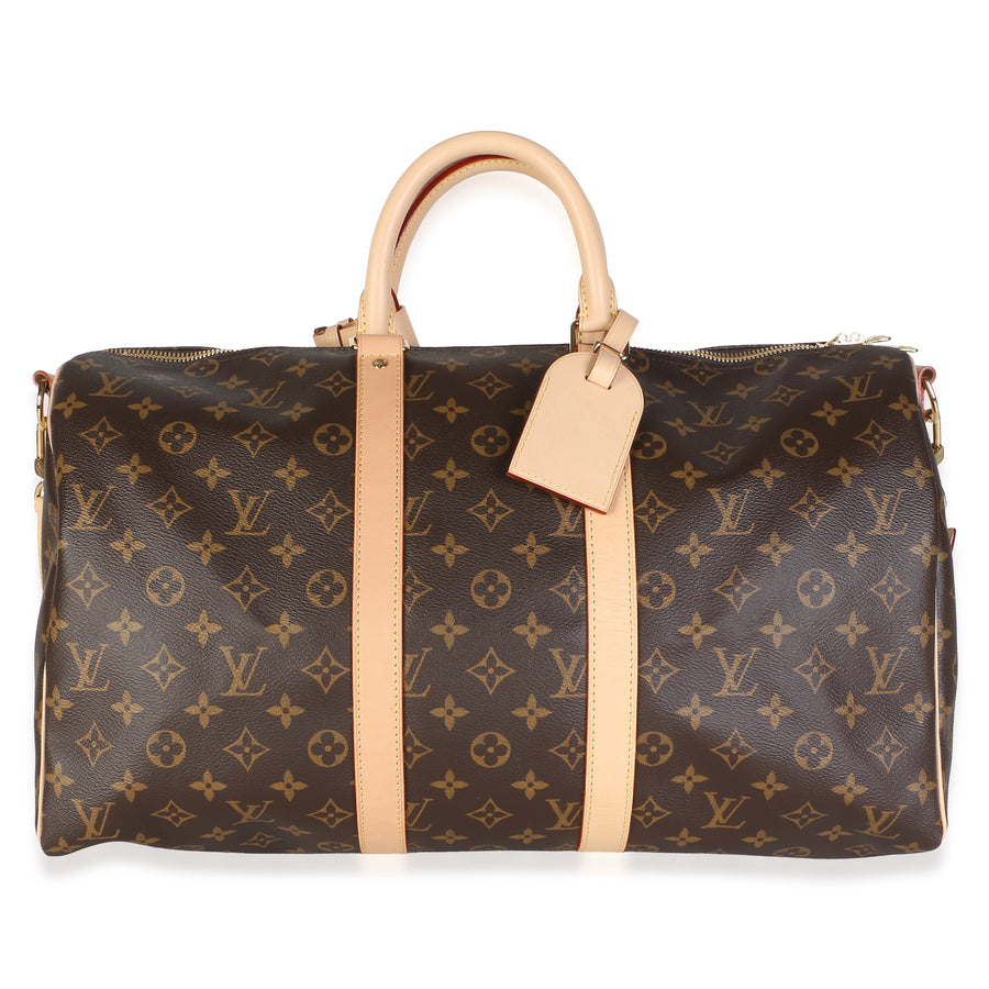 Louis Vuitton Monogram Canvas Keepall Bandouliere 45 Brown Bag