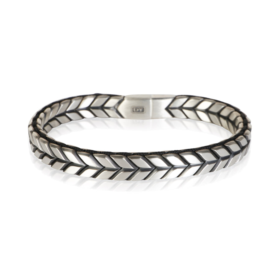 David Yurman Sterling Silver Woven Chevron Link Bracelet 925 Bracelets