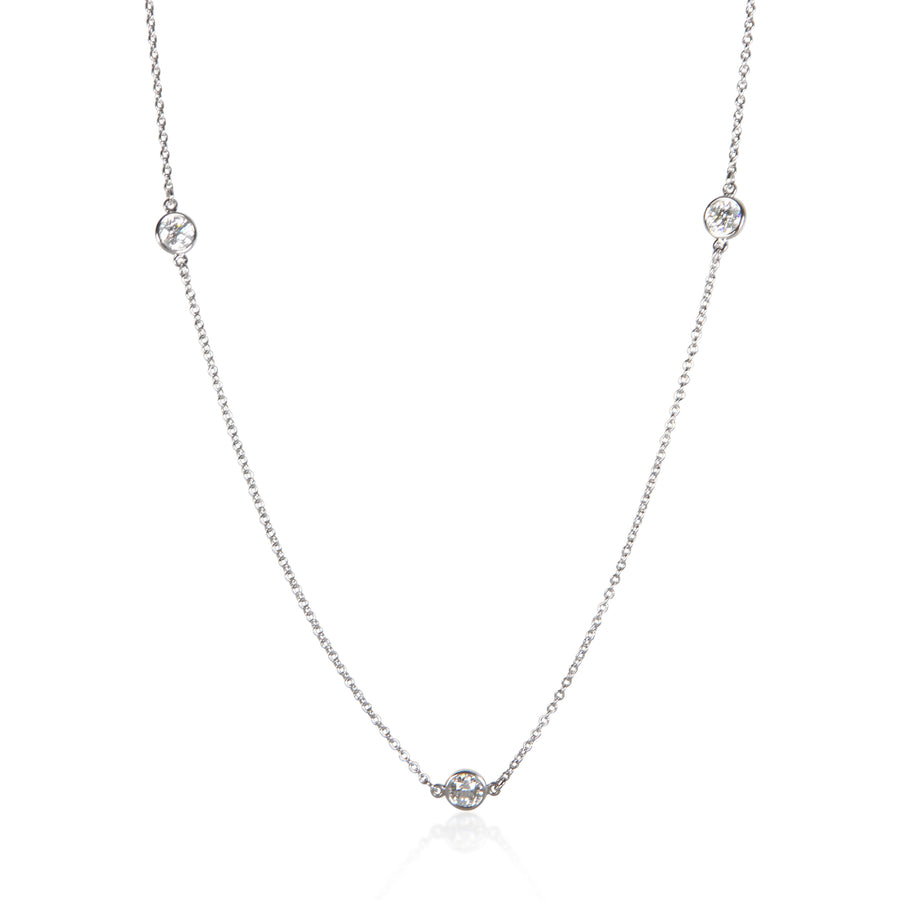 Tiffany & Co. Platinum Diamond Elsa Peretti Diamonds By The Yard Necklace 950 Necklaces